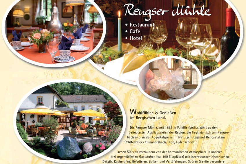 Rengser Mühle Bergneustadt Prospekt Café Restaurant Hotel